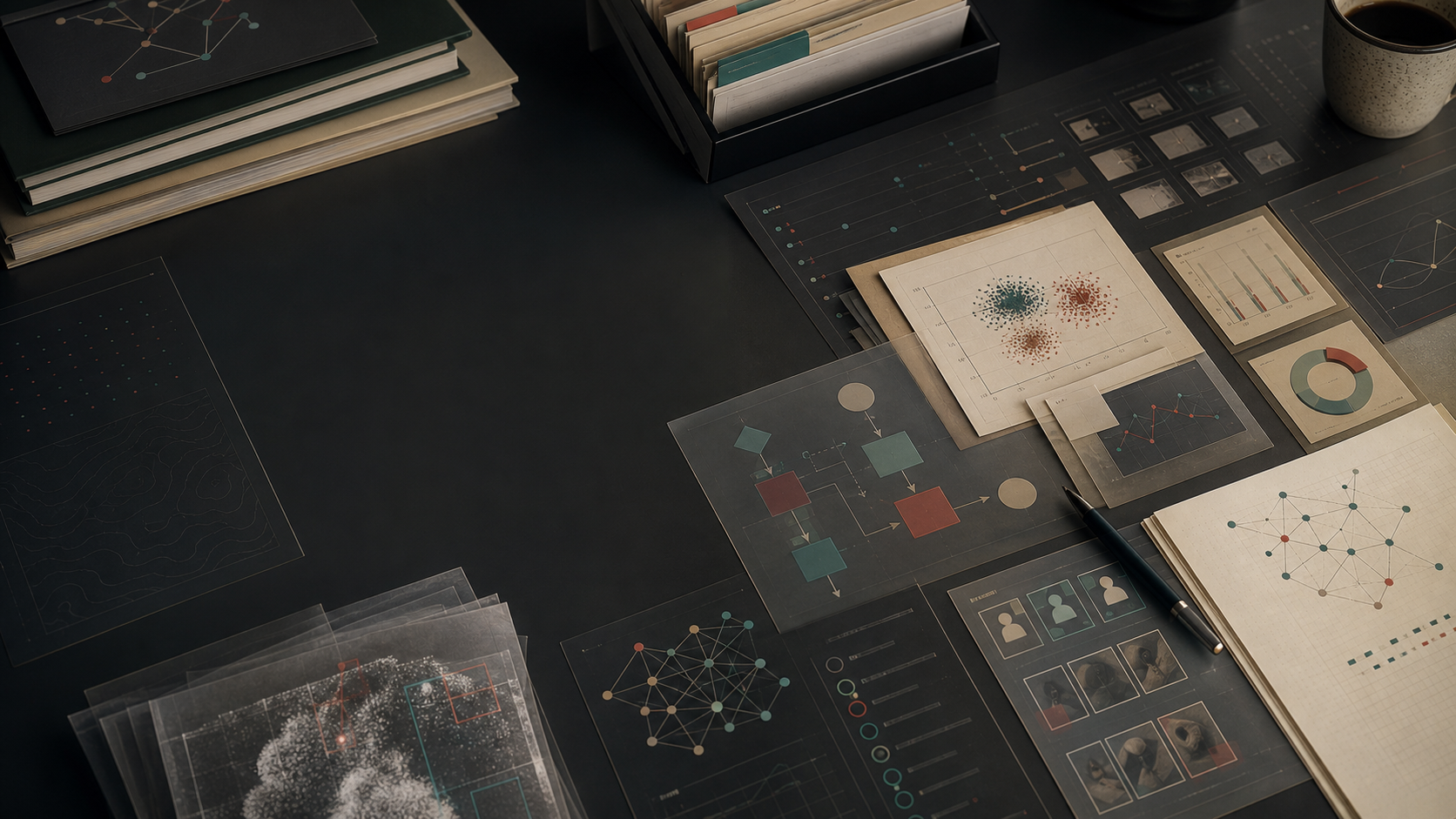 A data quality workbench with annotation sheets, evaluation charts, and network diagrams